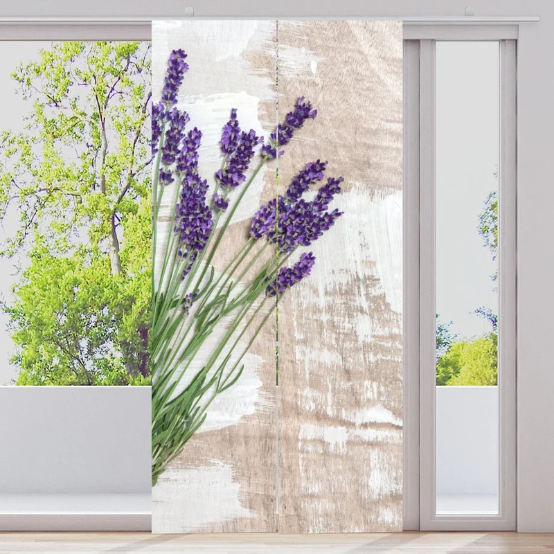 Schiebegardine Motiv "Lavendel Shabby chic"