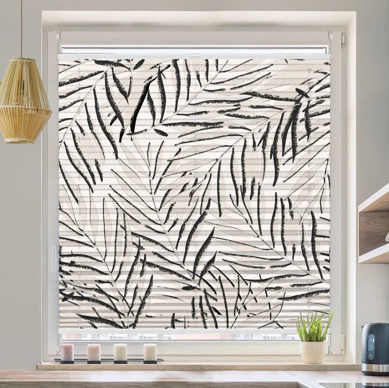 Plissee Motiv 'Grunge Tropical Leaves'