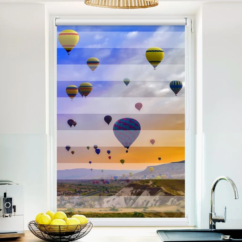 Klemmfix Doppelrollo 'Ballons Schoene Landschaft' | Klemm Doppelrollo