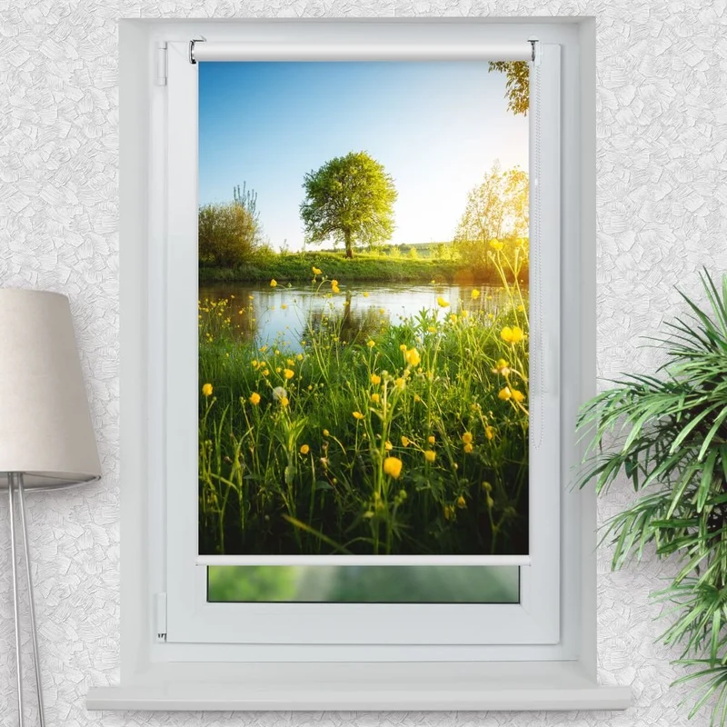 Klemmfix Rollo 'Schoener Baum Auf Wiese' | Motiv-Klemmrollo