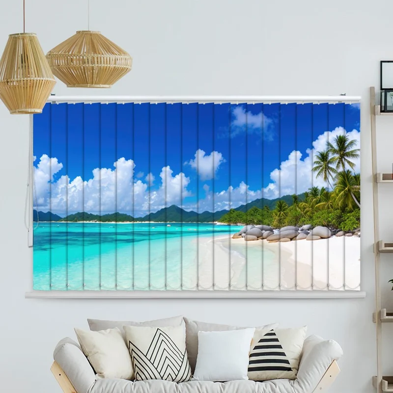 Lamellenvorhang Motiv "Bora Bora Palmen"