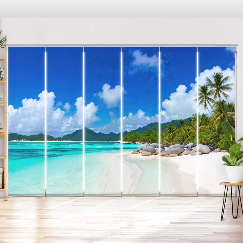 Schiebegardine Motiv "Bora Bora Palmen Meer"
