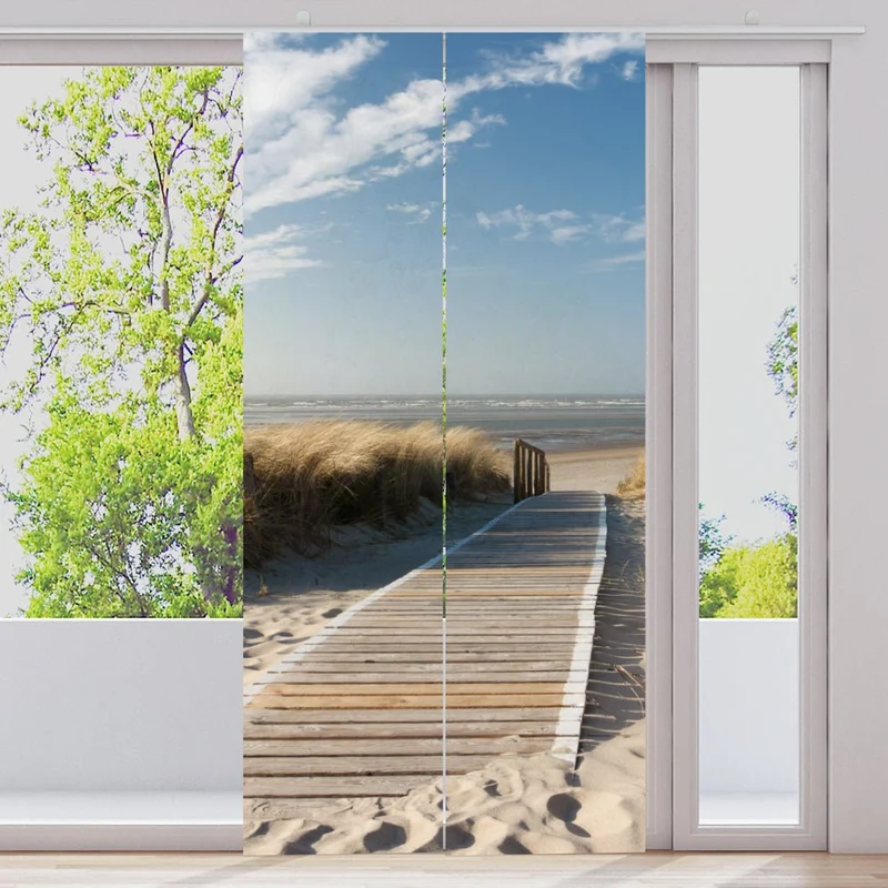 Schiebegardine Motiv "Langeoog Strand Meer"