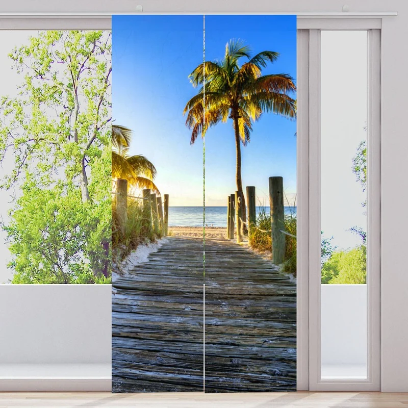 Schiebegardine Motiv "Florida Palmen Strand Meer"