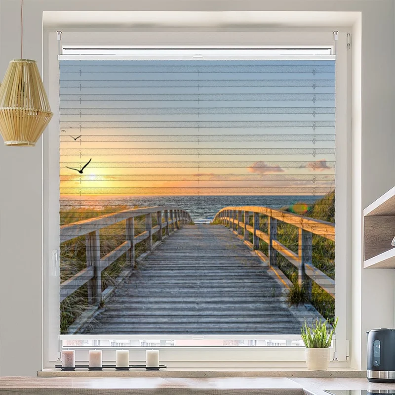Wabenplissee Motiv "Usedom Strand Ostsee"