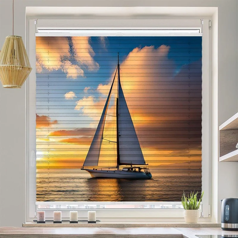 Plissee Motiv "Sommer Segelboot"