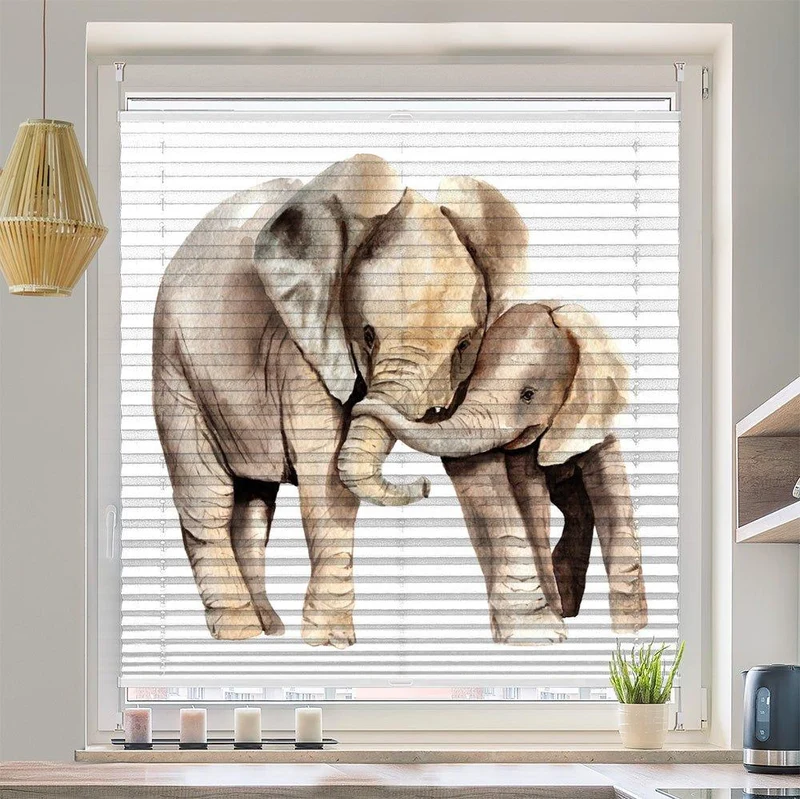 Plissee Motiv "Elefant gemalt"