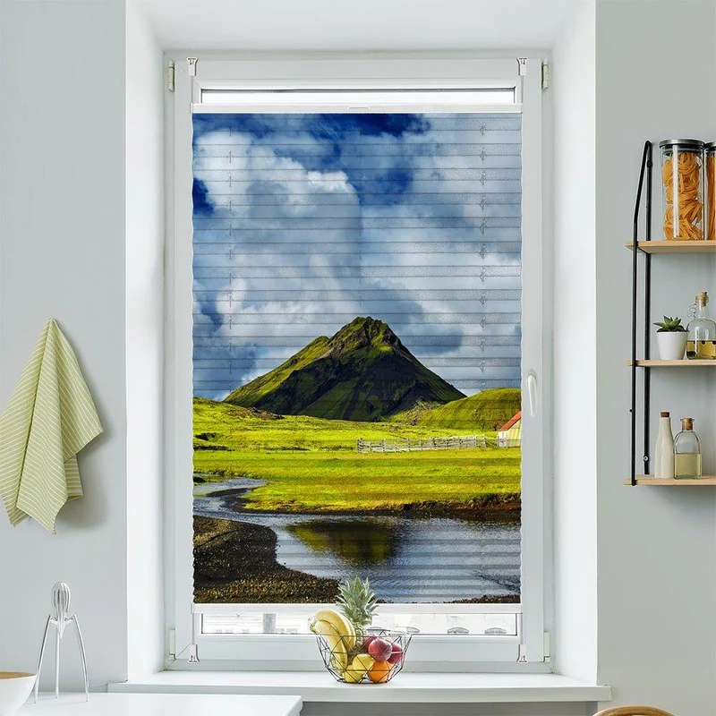Plissee Motiv "Island Landschaft"