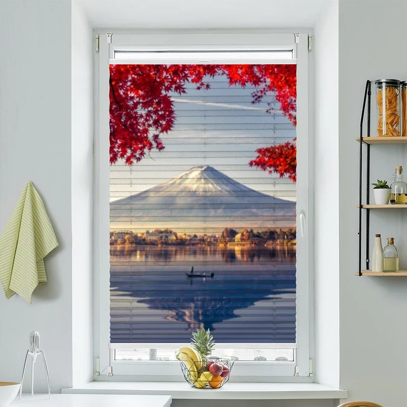 Plissee Motiv "Fujiyama Japan Herbst"