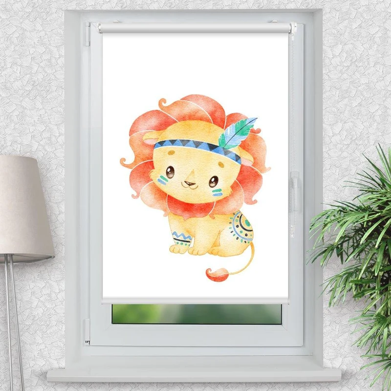 Klemmfix Rollo "Löwe Kindermotiv" | Motiv-Klemmrollo