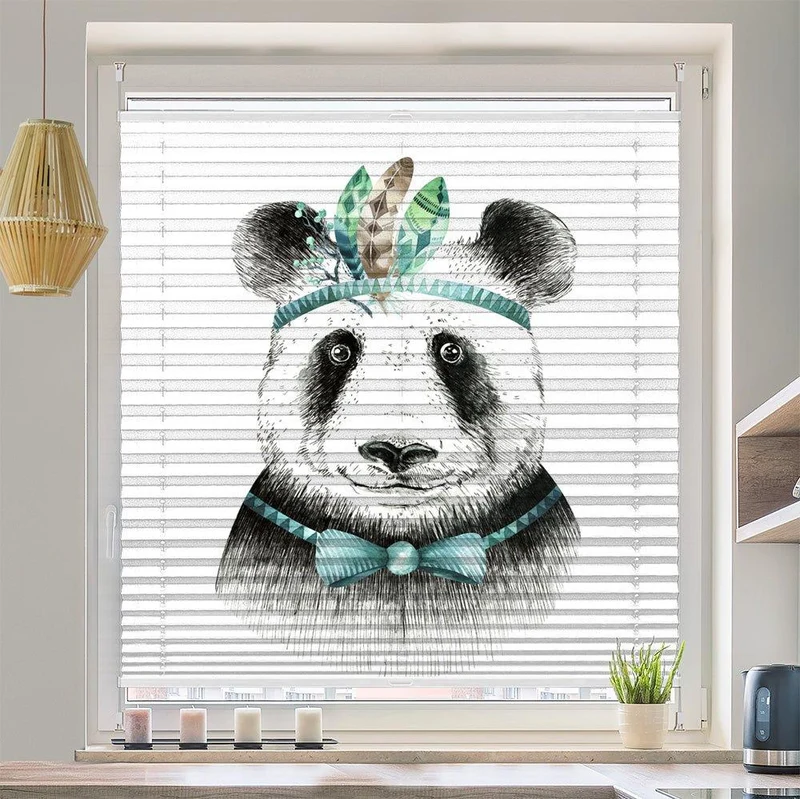 Plissee Motiv "Panda comic"