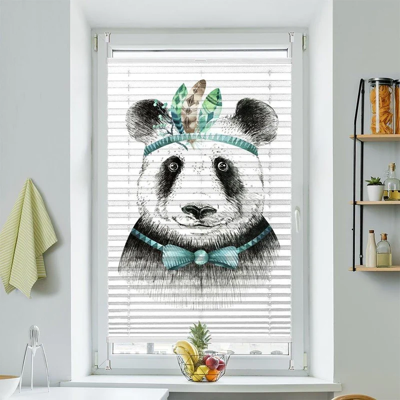 Plissee Motiv "Panda comic"