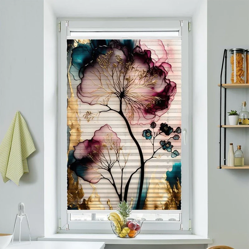 Plissee Motiv "Blume abstrakt"