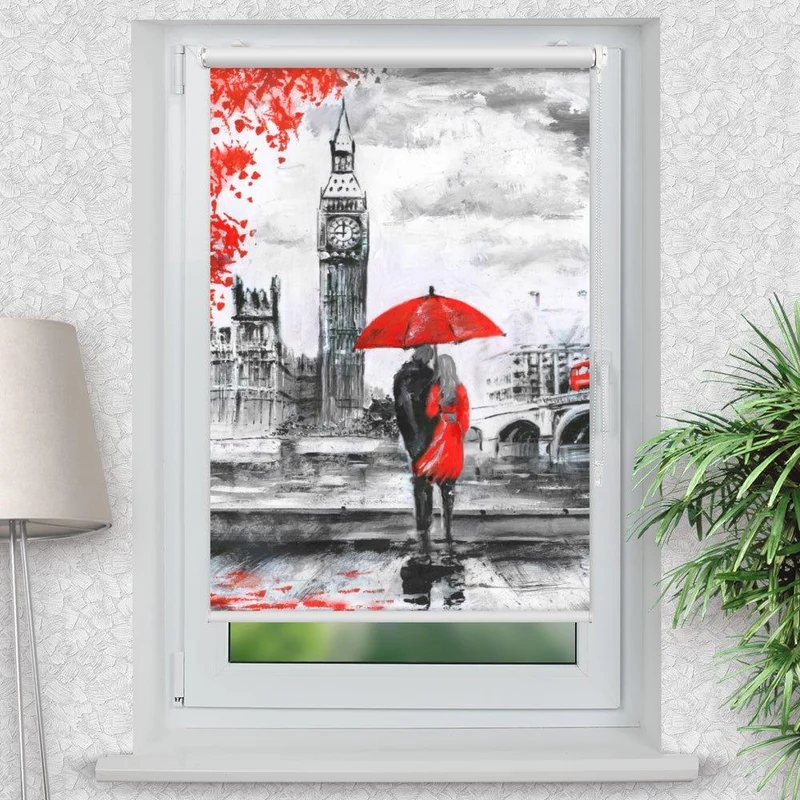 Klemmfix Rollo "London Gemalt" | Motiv-Klemmrollo