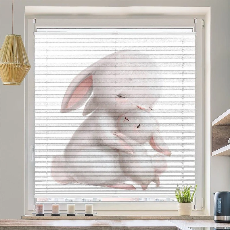 Plissee Motiv "Hase kuscheln"