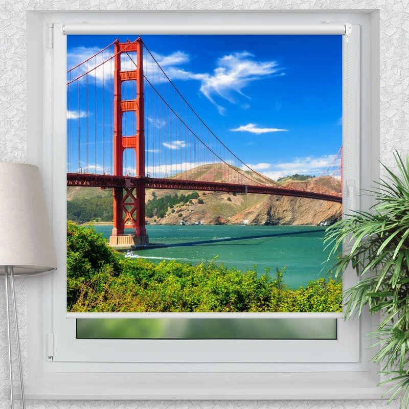 Klemmfix Rollo "Golden Gate Bridge Kalifornien" | Motiv-Klemmrollo
