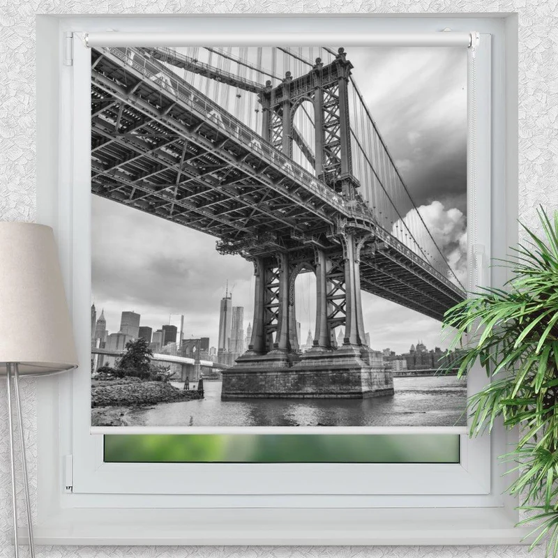 Klemmfix Rollo "Brooklyn Bridge Sw" | Motiv-Klemmrollo