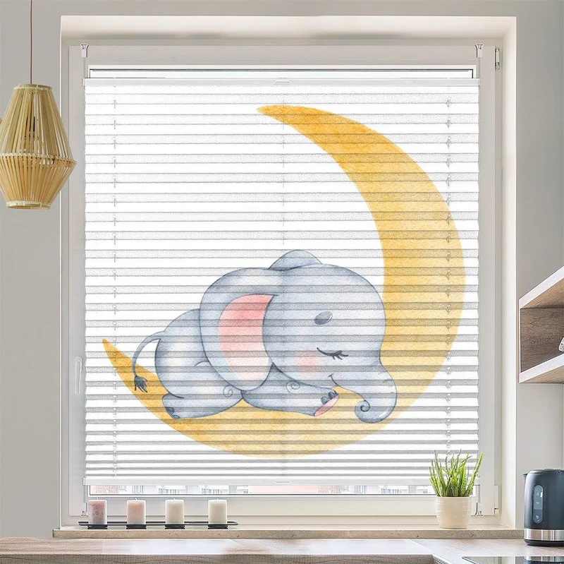Wabenplissee Motiv "Elefant Baby Mond"