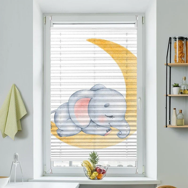 Wabenplissee Motiv "Elefant Baby Mond"