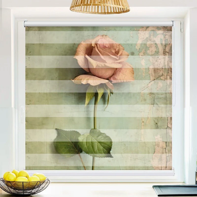 Klemmfix Doppelrollo "Rose altes Papier" | Klemm Doppelrollo