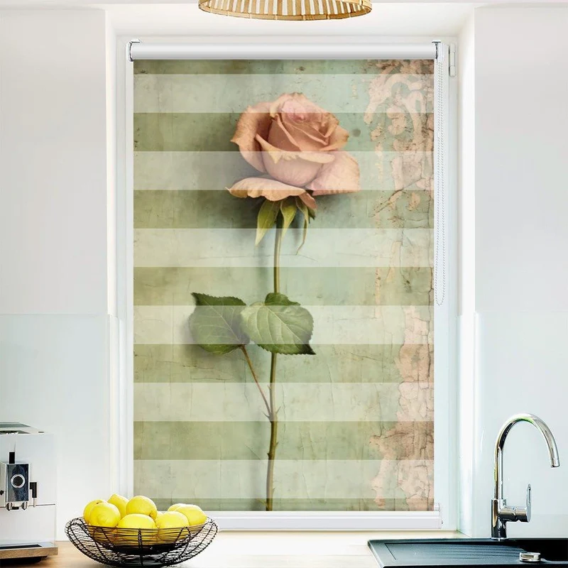 Klemmfix Doppelrollo "Rose altes Papier" | Klemm Doppelrollo