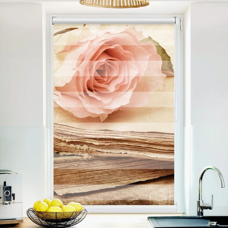 Klemmfix Doppelrollo "Rose Buch vintage" | Klemm Doppelrollo
