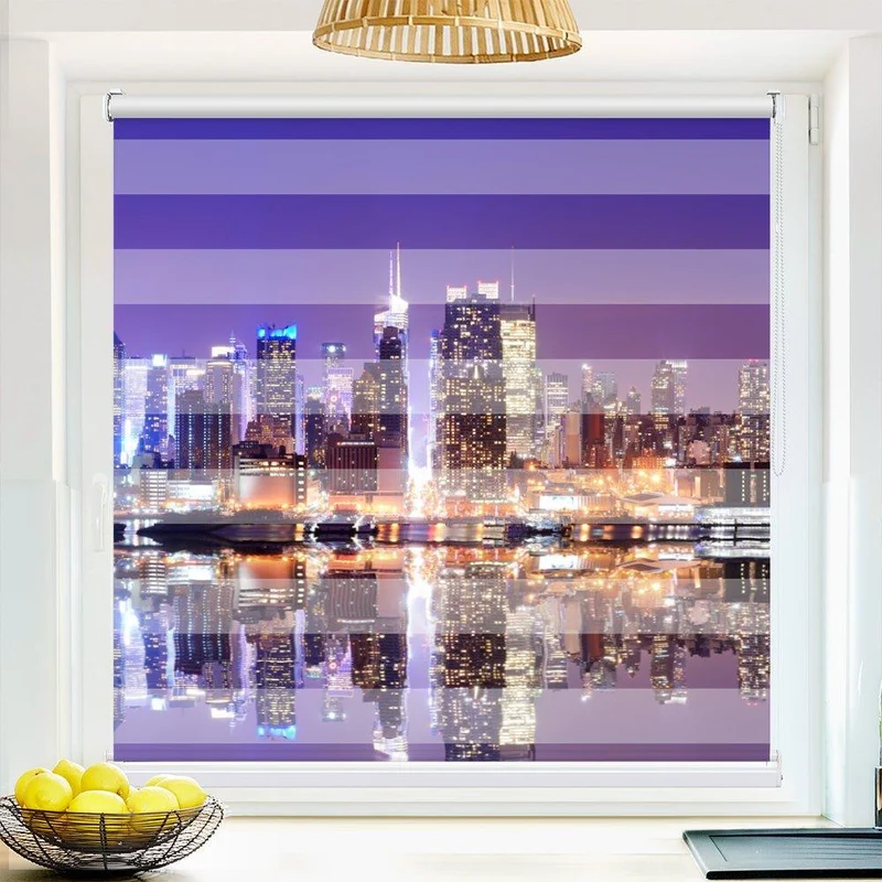 Klemmfix Doppelrollo "Skyline Nacht" | Klemm Doppelrollo