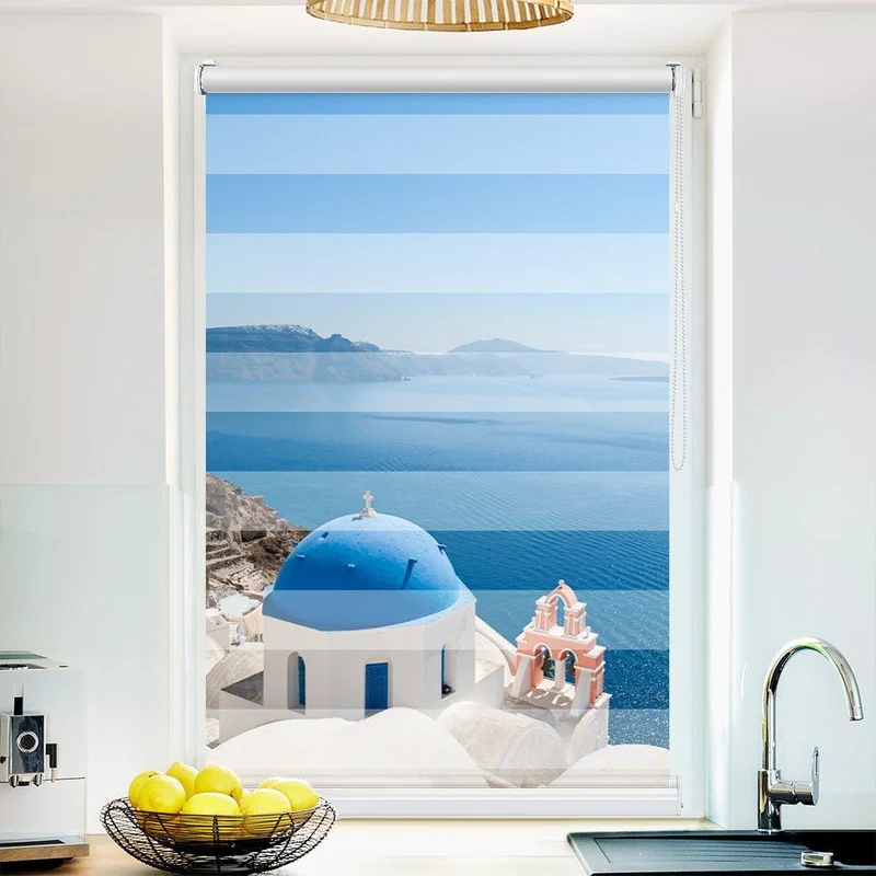 Klemmfix Doppelrollo "Santorini Insel" | Klemm Doppelrollo