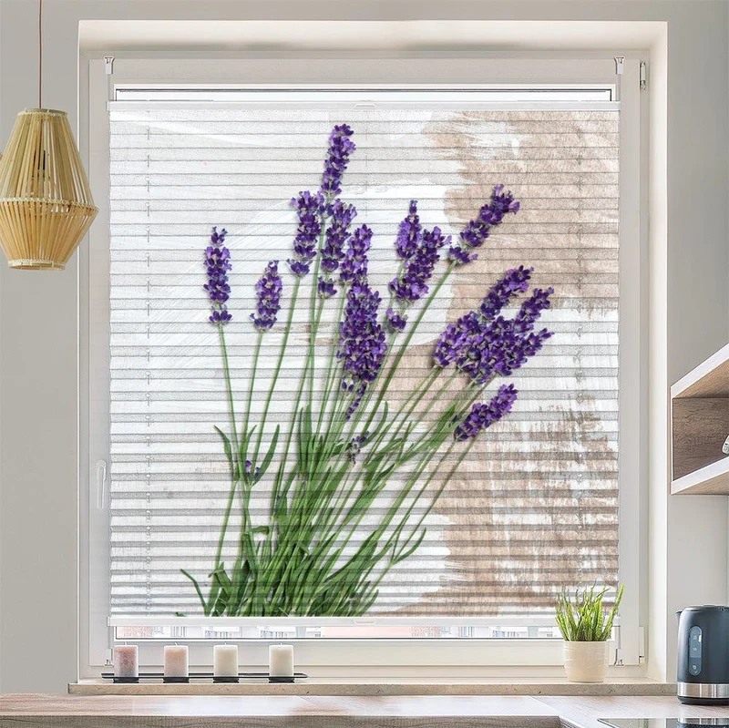 Plissee Motiv "Lavendel shabby"