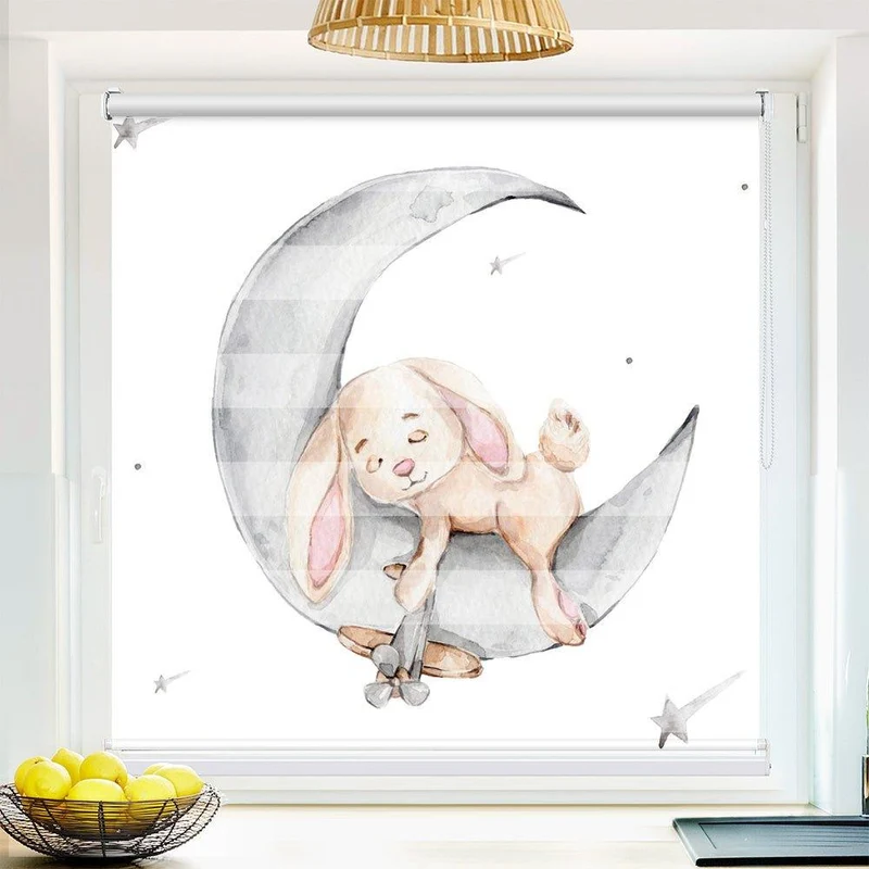 Klemmfix Doppelrollo "Hase Mond" | Klemm Doppelrollo