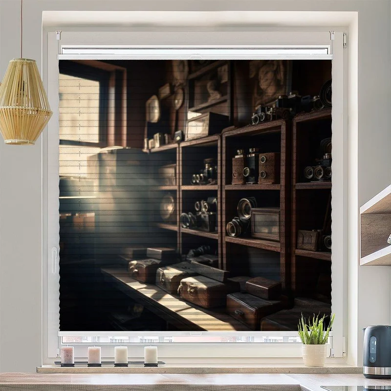 Plissee Motiv "Kamera vintage"