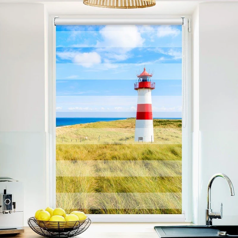 Klemmfix Doppelrollo "Sylt Leuchtturm" | Klemm Doppelrollo