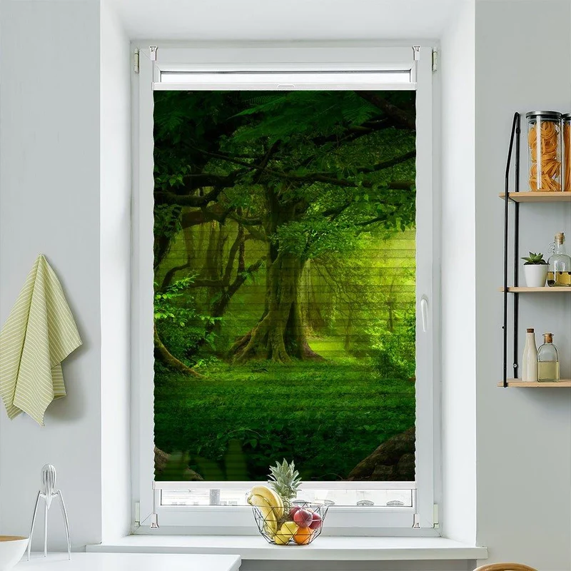 Wabenplissee Motiv "Wald Fantasie Urwald"