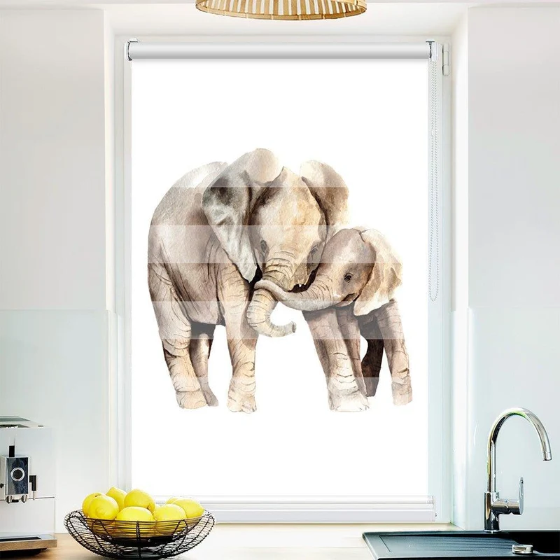 Klemmfix Doppelrollo "Elefant gemalt" | Klemm Doppelrollo