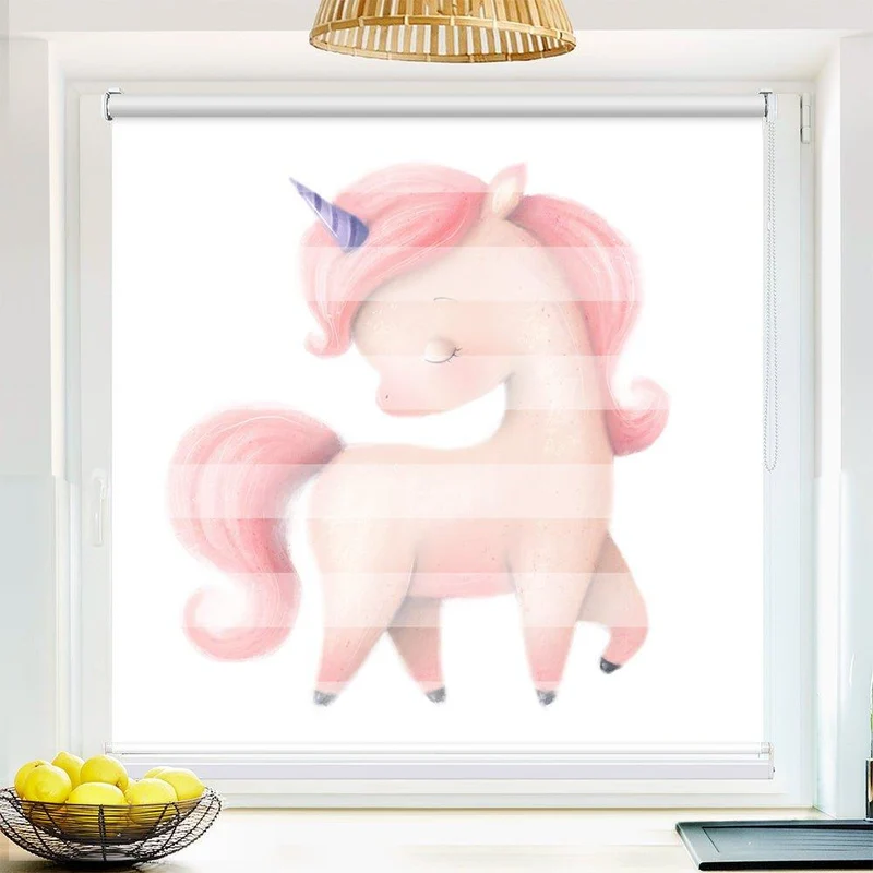 Klemmfix Doppelrollo "Einhorn rosa" | Klemm Doppelrollo