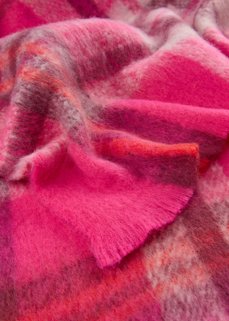 warmer XL-Jacquard-Schal aus recyceltem Polyester mit Karomuster