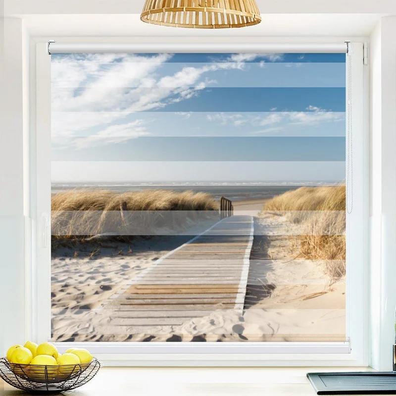 Klemmfix Doppelrollo "Langeroog Strand" | Klemm Doppelrollo
