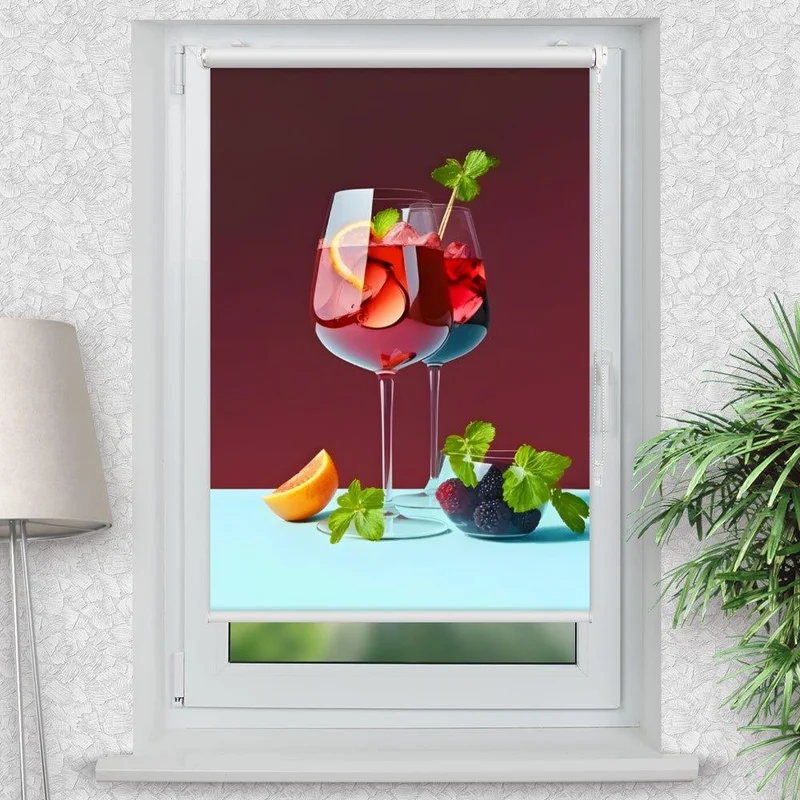 Klemmfix Rollo "Sangria Cocktail" | Motiv-Klemmrollo