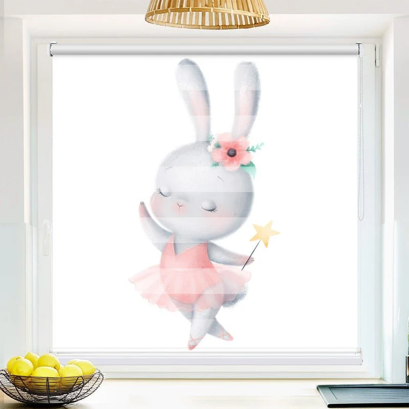 Klemmfix Doppelrollo "Kaninchen Ballerina" | Klemm Doppelrollo