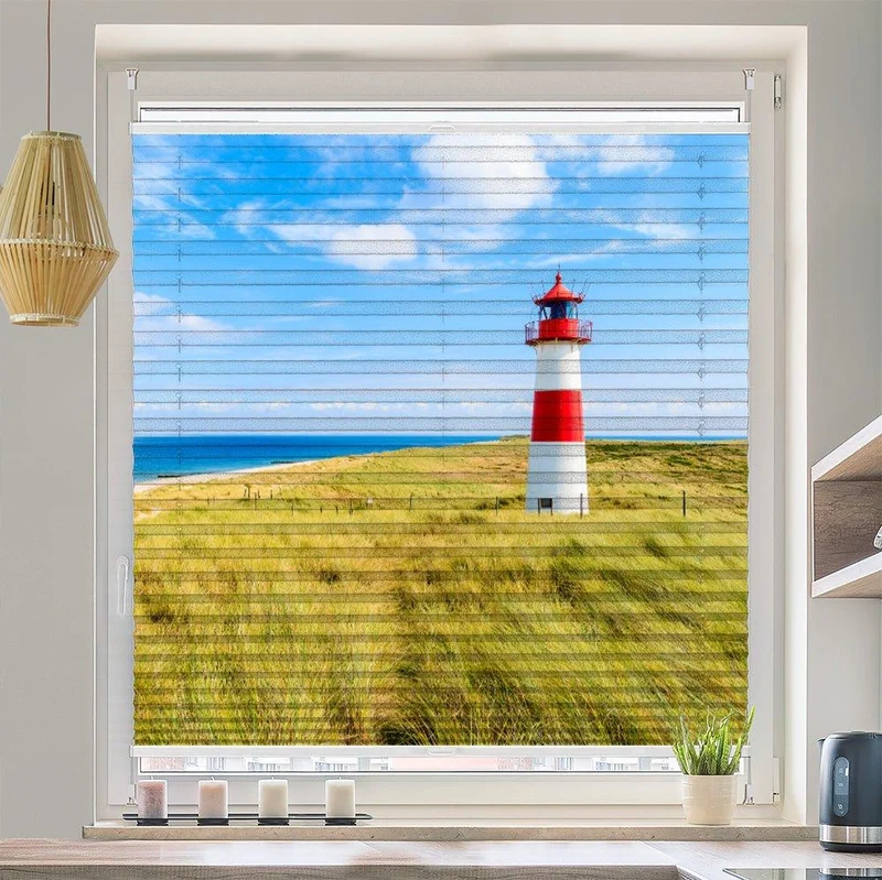 Plissee Motiv"Sylt Leuchtturm"
