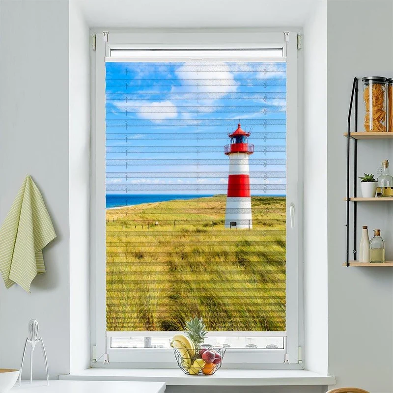 Plissee Motiv"Sylt Leuchtturm"