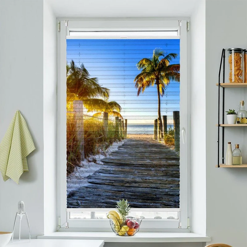 Plissee Motiv"Palmen Miami"
