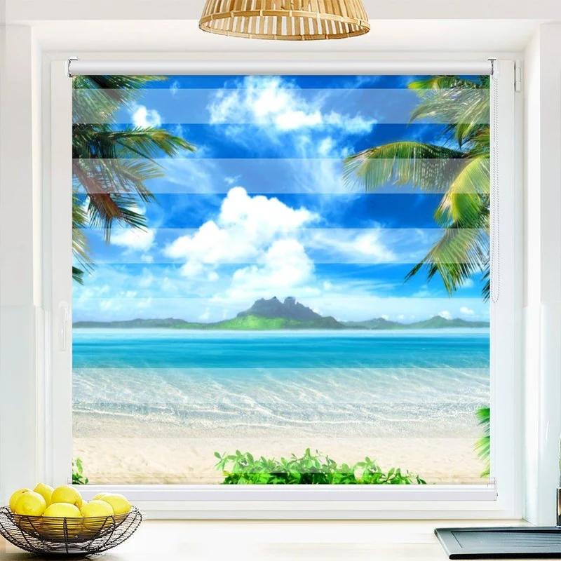 Klemmfix Doppelrollo "Bora Bora Insel" | Klemm Doppelrollo