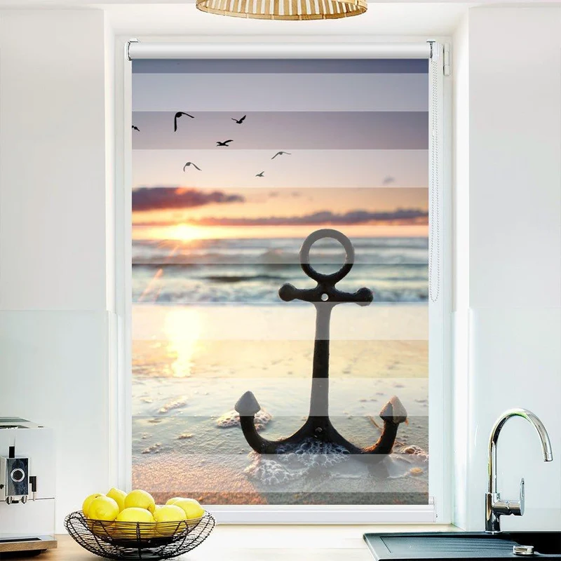 Klemmfix Doppelrollo "Anker Meer" | Klemm Doppelrollo