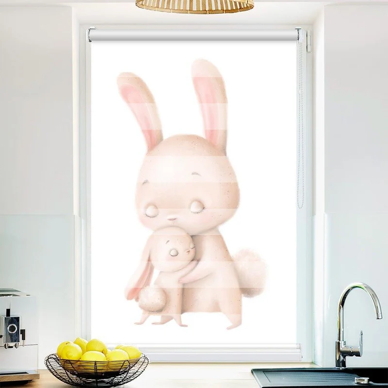 Klemmfix Doppelrollo "Hase Kinderrollo" | Klemm Doppelrollo