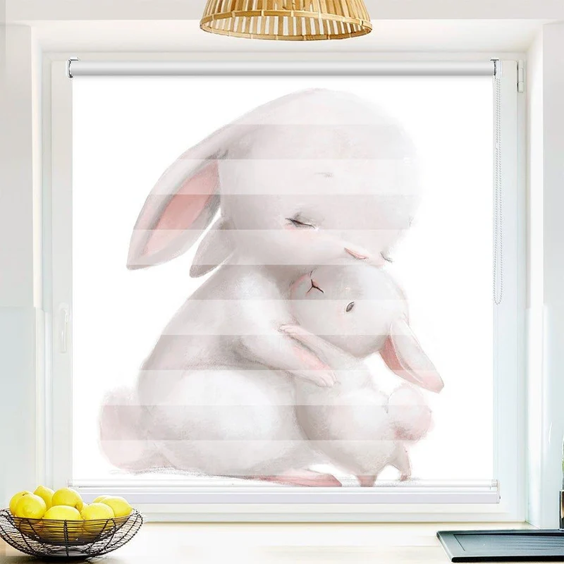 Klemmfix Doppelrollo "Hase kuscheln" | Klemm Doppelrollo