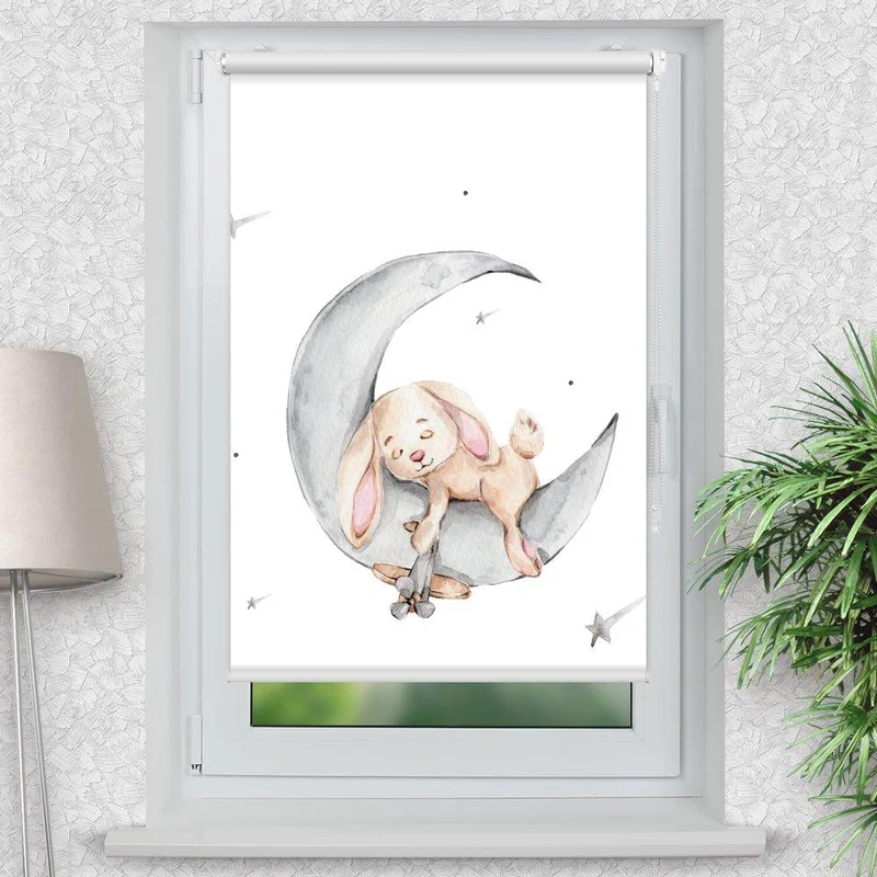 Klemmfix Rollo "Hase Mond" | Motiv-Klemmrollo