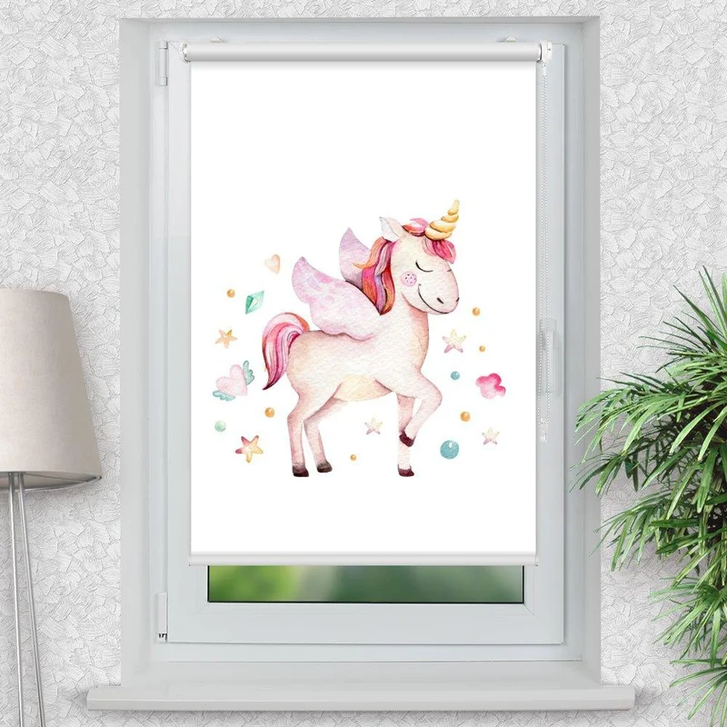 Klemmfix Rollo "Einhorn Fabelwesen" | Motiv-Klemmrollo