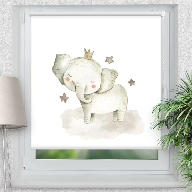 Klemmfix Rollo "Elefant Wolke" | Motiv-Klemmrollo
