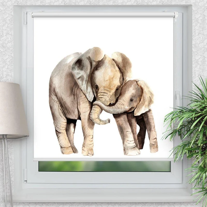 Klemmfix Rollo "Elefant gemalt" | Motiv-Klemmrollo